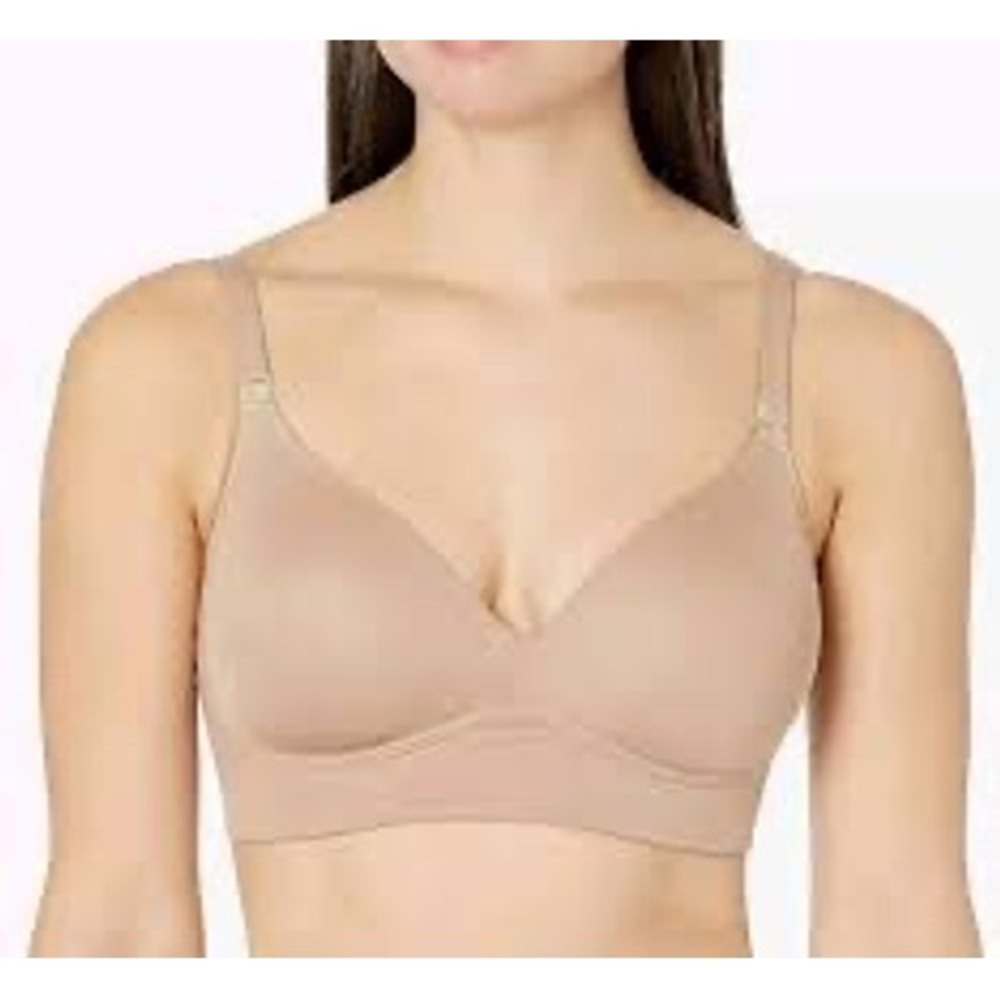 Warners blissful benefits all over smoothing wireless bra tan/nude women's 36B